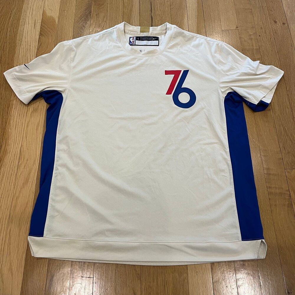 Nike Philadelphia 76ers Cream City Edition Shooting Shirt 2019-20 Men’s Size XL‎